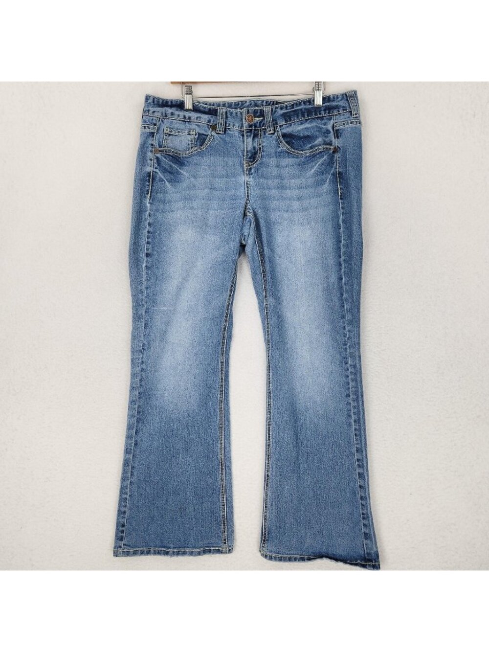 Maurices Jeans Womens 14 Short Blue Mid Rise Bootcut Stretch Denim Casual